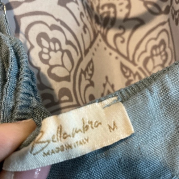 BELLAMBRA 100% LINEN MADE IN ITALY TIERED MAXI DRESS SIZE MEDIUM - Picture 2 of 5